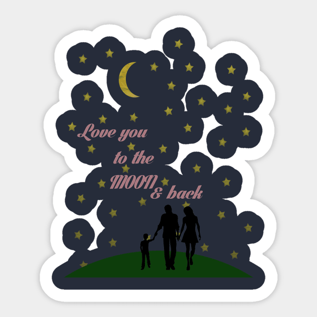 Love You to the Moon and Back 2 Sticker by theenvyofyourfriends